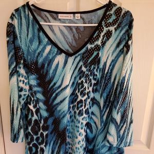 Susan Graver Liquid Knit Top Size Large